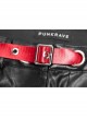 Steam Punk Female Contrast Color Belt Elastic PU Leather Skinny Pants