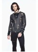 Black Apricot Broken Holes Chest Lace-Up Loop Cuff Long Sleeves Punk T-Shirt
