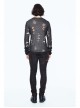Black Apricot Broken Holes Chest Lace-Up Loop Cuff Long Sleeves Punk T-Shirt