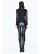 Super Elastic Leather Bra Transparent Mesh Long Sleeve Black Punk T-Shirt