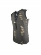 Black Broken Holes Chest Lace Up Sleeveless Punk T-Shirt