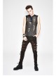 Black Broken Holes Chest Lace Up Sleeveless Punk T-Shirt