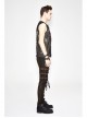 Black Broken Holes Chest Lace Up Sleeveless Punk T-Shirt