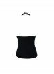 Black Chest Rivet Leather Strips Halter Lace-Up Tassel Punk Vest
