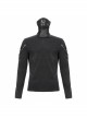 Splice Mesh Leather Embroidery Super-High Collar Masked Lace-Up Long Sleeve Black Punk T-Shirt