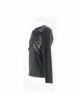 Asymmetric False Two Pieces Of Leather Rivet Armor Leather Hasp Black Punk T-Shirt
