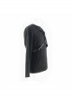 Asymmetric False Two Pieces Of Leather Rivet Armor Leather Hasp Black Punk T-Shirt