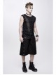 Splice Coarse Grain Chest Lace-Up Black Punk Vest
