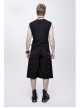 Splice Coarse Grain Chest Lace-Up Black Punk Vest