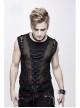 Splice Coarse Grain Chest Lace-Up Black Punk Vest