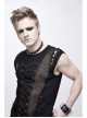 Splice Coarse Grain Chest Lace-Up Black Punk Vest