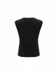 Splice Coarse Grain Chest Lace-Up Black Punk Vest