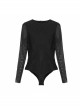Chest Adjustable Leather Loops Splice Mesh Sleeve Connecting Crotch Black Punk T-Shirt