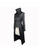 Black Punk Glued Suede short Front Long Back Triangular Game Style Double-Breasted Design Women Jacket