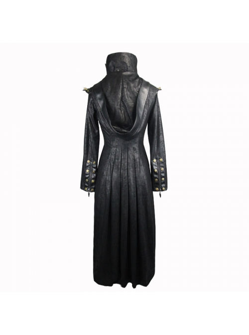 Black Punk Glued Suede short Front Long Back Triangular Game Style Double-Breasted Design Women Jacket