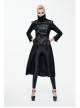 Black Punk Glued Suede short Front Long Back Triangular Game Style Double-Breasted Design Women Jacket