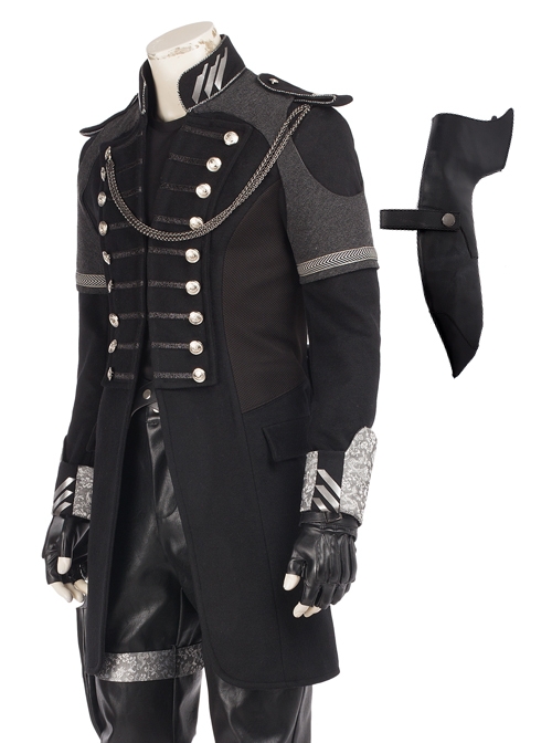 CG Movie Kingsglaive Final Fantasy XV Nyx Ulric Halloween Cosplay Costume Mid Length Black Jacket And Scabbard