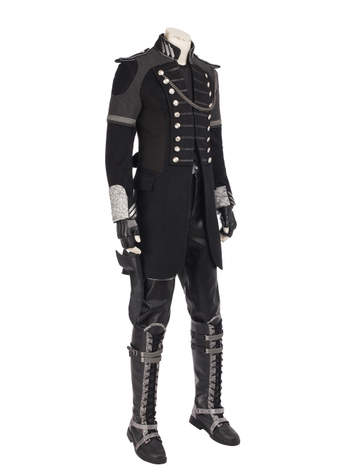 CG Movie Kingsglaive Final Fantasy XV Nyx Ulric Halloween Cosplay Costume Mid Length Black Jacket And Scabbard
