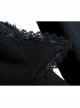 Gothic Female Black Retro Patterned Plaid Hooded Shawl Medium Long Coat