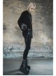 Steam Punk Female Black Elastic Bat High Waist Leggings