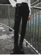 Steam Punk Diablo War-Hee Female Detachable Loop Denim Skinny Jeans