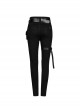 Steam Punk Diablo War-Hee Female Detachable Loop Denim Skinny Jeans