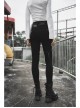 Steam Punk Diablo War-Hee Female Detachable Loop Denim Skinny Jeans