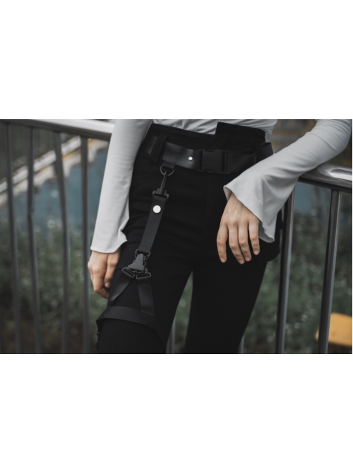 Steam Punk Diablo War-Hee Female Detachable Loop Denim Skinny Jeans