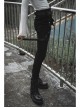 Steam Punk Diablo War-Hee Female Detachable Loop Denim Skinny Jeans