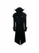 Gothic Triangle Metal Button Wine Velveteen Fake Two Pieces Shawl Collar Black Velveteen Coats