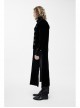 Gothic Triangle Metal Button Wine Velveteen Fake Two Pieces Shawl Collar Black Velveteen Coats