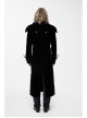 Gothic Triangle Metal Button Wine Velveteen Fake Two Pieces Shawl Collar Black Velveteen Coats