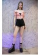 Steam Punk Female Casual Heart Belt Metal Zipper Shorts
