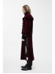 Gothic Triangle Metal Button Black Velveteen Fake Two Pieces Shawl Collar Wine Velveteen Coats