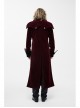 Gothic Triangle Metal Button Black Velveteen Fake Two Pieces Shawl Collar Wine Velveteen Coats