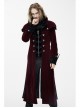 Gothic Triangle Metal Button Black Velveteen Fake Two Pieces Shawl Collar Wine Velveteen Coats
