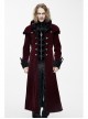 Gothic Triangle Metal Button Black Velveteen Fake Two Pieces Shawl Collar Wine Velveteen Coats