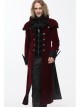 Gothic Triangle Metal Button Black Velveteen Fake Two Pieces Shawl Collar Wine Velveteen Coats
