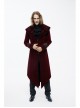Gothic Triangle Metal Button Black Velveteen Fake Two Pieces Shawl Collar Wine Velveteen Coats