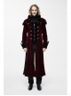 Gothic Triangle Metal Button Black Velveteen Fake Two Pieces Shawl Collar Wine Velveteen Coats