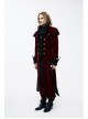 Gothic Triangle Metal Button Black Velveteen Fake Two Pieces Shawl Collar Wine Velveteen Coats