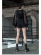 Steam Punk Casual Female Rose Embroidery Black Denim Shorts