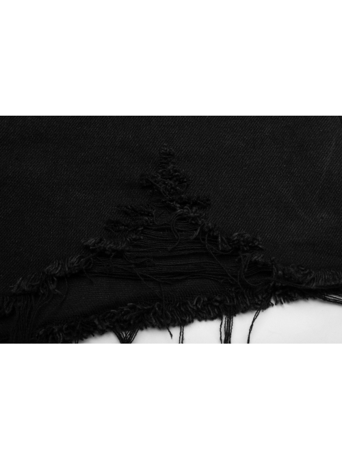 Steam Punk Casual Female Rose Embroidery Black Denim Shorts