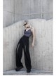 Steam Punk Female High Waist Wide Legged Stitching Strap Pants