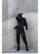 Steam Punk Female High Waist Wide Legged Stitching Strap Pants