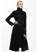 Gothic Center Front Splicing Plum Big Frog Women Black Velveteen Coat