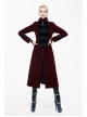 Gothic Black Embossed Patterned Velveteen Center Front Splicing Plum Big Frog Red Velveteen Women Coat