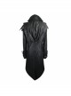 Punk Red Burnt Out Applique Collar Black Glued Suede False Two Pieces Men Removable Hooded Jacket