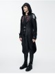 Punk Red Burnt Out Applique Collar Black Glued Suede False Two Pieces Men Removable Hooded Jacket