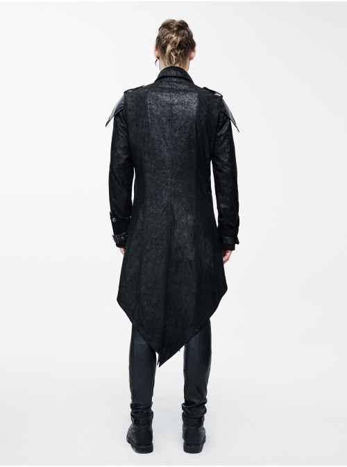 Punk Red Burnt Out Applique Collar Black Glued Suede False Two Pieces Men Removable Hooded Jacket